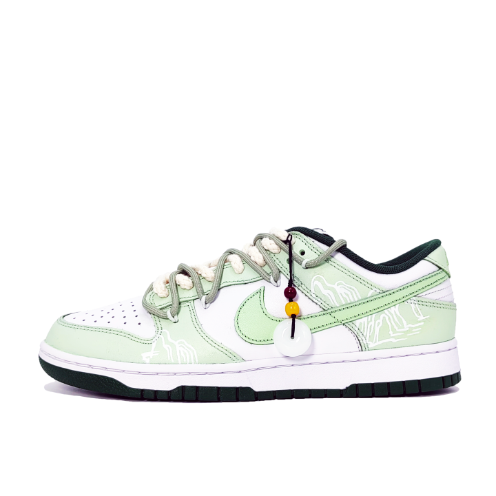 Nike Nike Dunk Slip Resistant Abrasion Resistant Low top Skateboard Shoes Unisex White Green