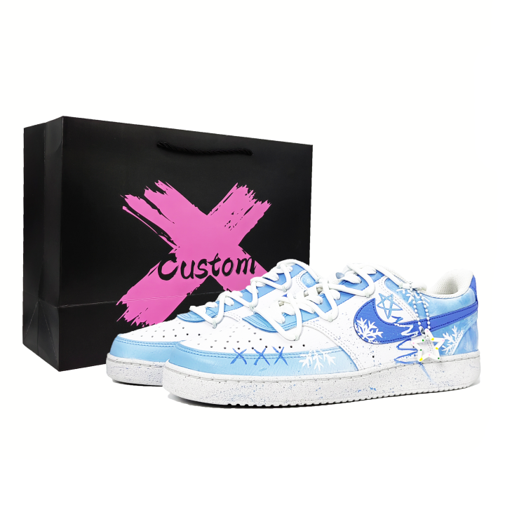 Nike Nike Court Vision 1 Slip Resistant Abrasion Resistant Low top Skateboard Shoes Men's White