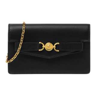 VERSACE Medusa '95 Cow Leather Handheld Crossbody Bag, Shoulder Bag Women's Black