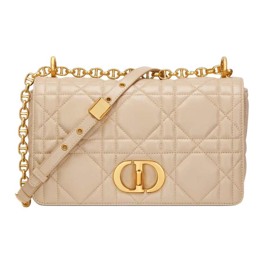 DIOR Sheepskin Shoulder Bag Medium Women's Rouge Beige