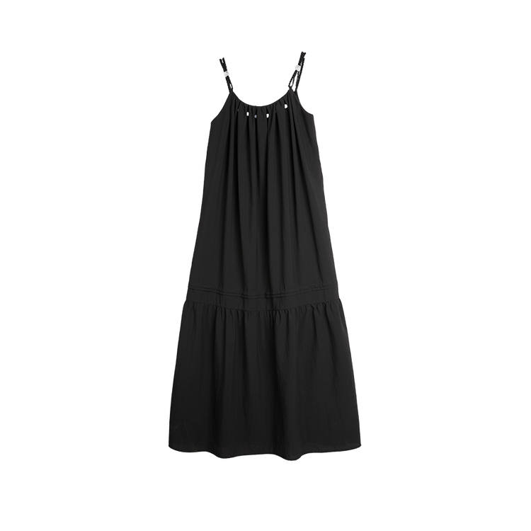 ELLE Slip Dresses Women's Black Thin Mid Length