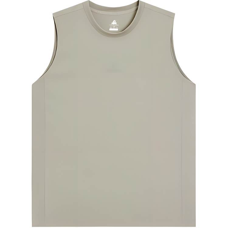 PEAK Tank Tops Men's Gray Olive Crew Neck Moderate Straight Fit