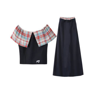PAVLISOVA Two Piece Skirt Sets Women's Boat Neck Moderate Long
