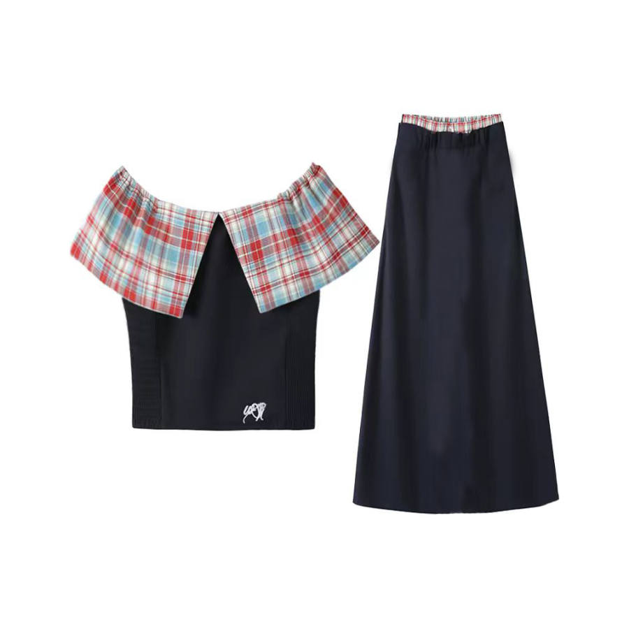 PAVLISOVA Two Piece Skirt Sets Women's Boat Neck Moderate Long