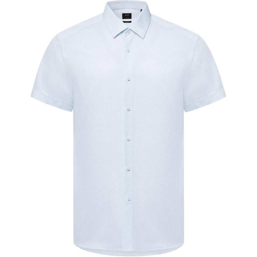 HUGO BOSS Shirts Men's White Lapel Moderate Other