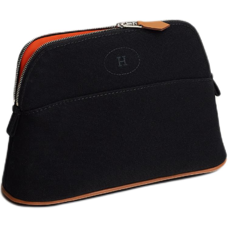 HERMES Bolide Cotton Clutch Mini Women's Black