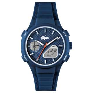 LACOSTE Wrist Watches Quartz Movement Silicone Strap 45mm Blue Dial Men's Watches ['100', 301050]m Waterproof