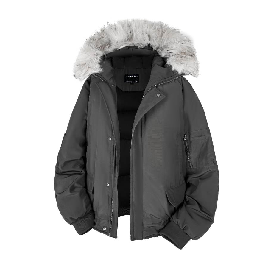 NANDCHN Parka Coats Unisex Hooded Thickened