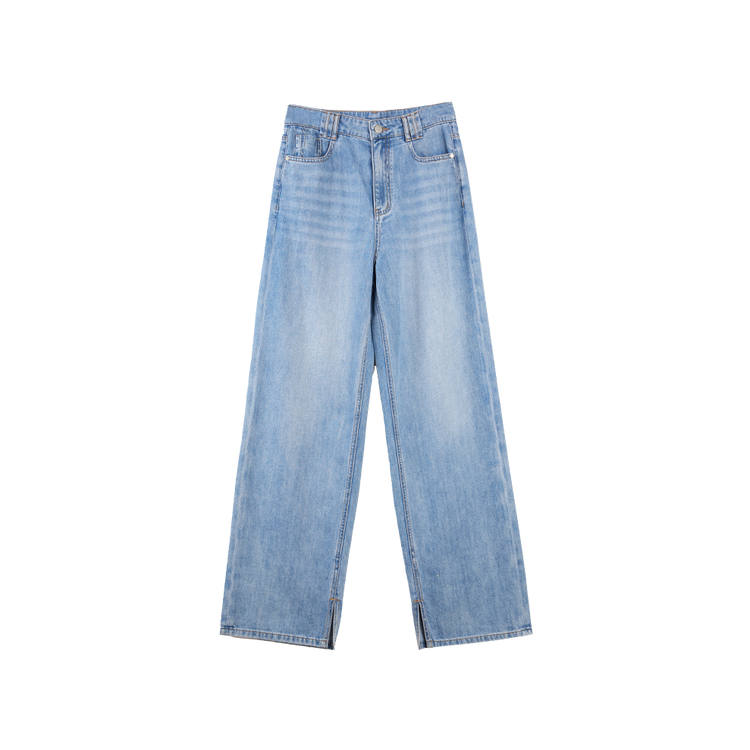 ELLE Jeans Women's Denim Blue Ice Skin Thin Straight Fit Pants