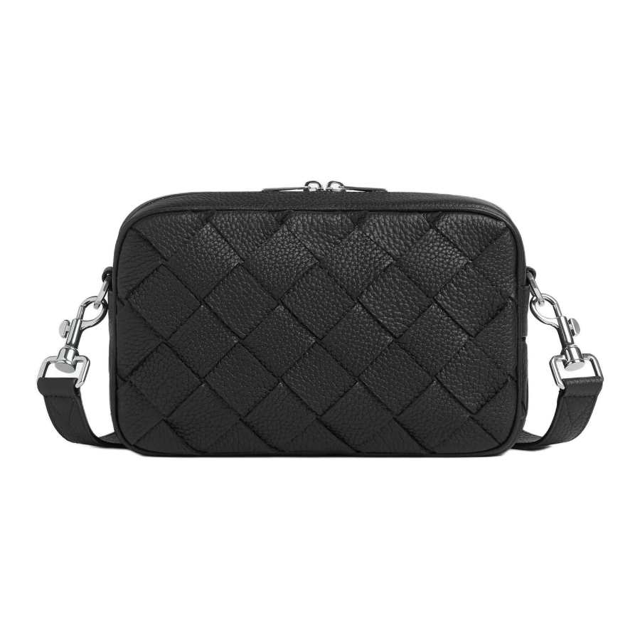 Bottega Veneta Intrecciato Calfskin Shoulder Bag, Crossbody Bag Small Men's Black