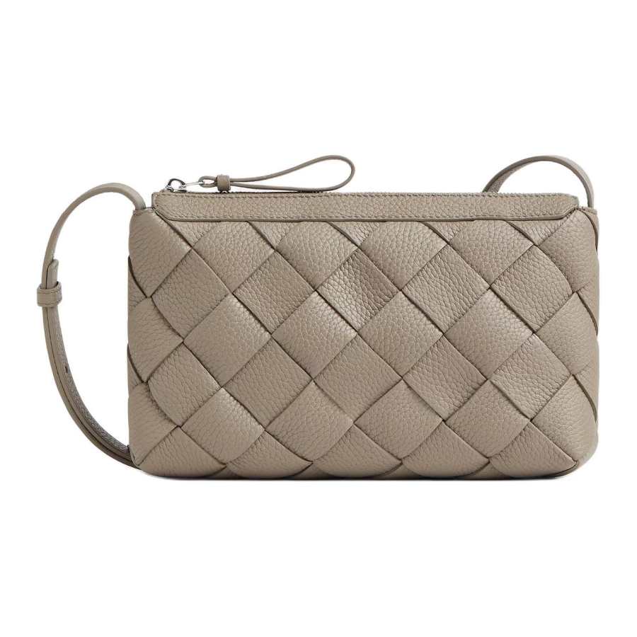 Bottega Veneta Diago Calfskin Shoulder Bag, Crossbody Bag Men's Gray Brown