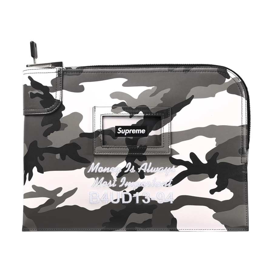 Supreme Supreme Calfskin Clutch Unisex Snow Camouflage