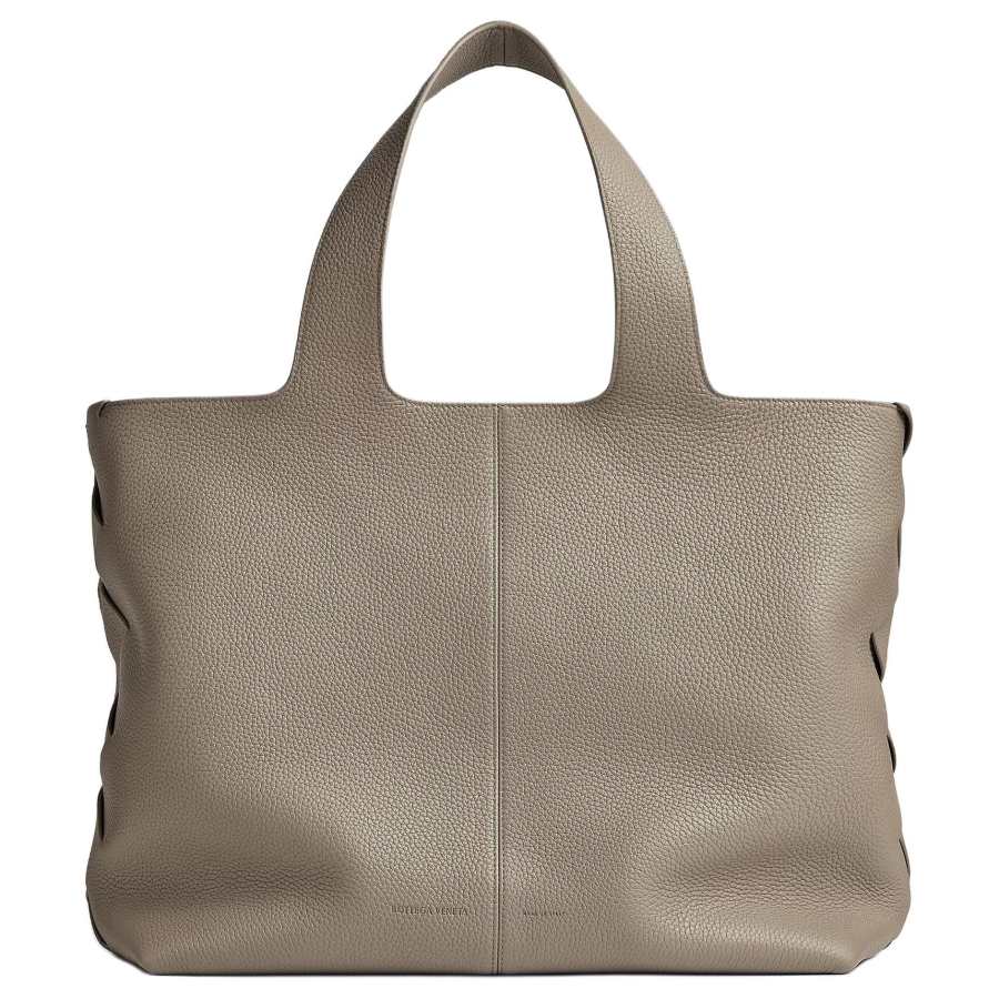 Bottega Veneta Diago Calfskin Handbag Large Men's Gray Brown