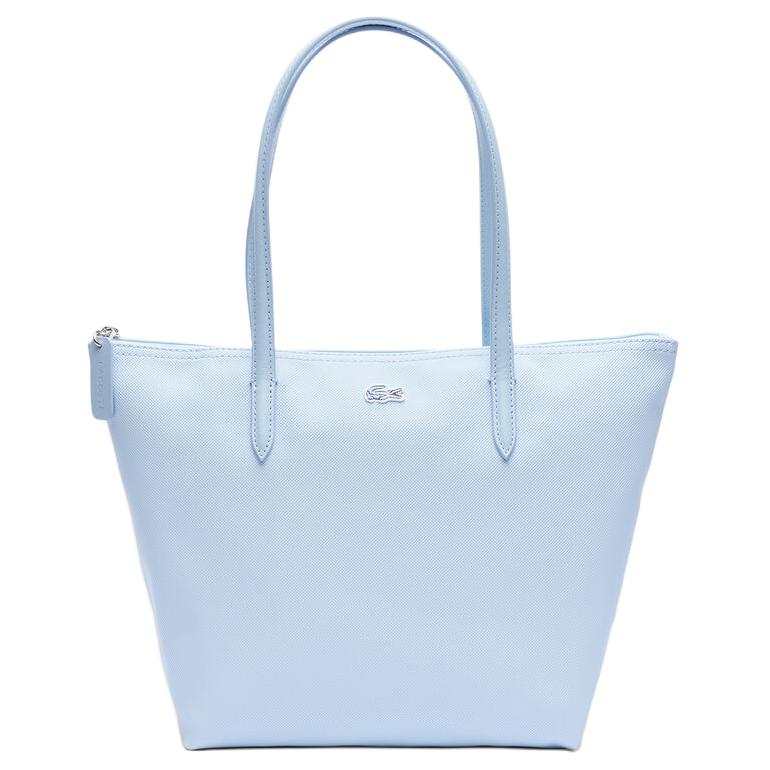 LACOSTE Artificial Leather Tote Bag, Shopping Bag, Handbag Small Women's Blue