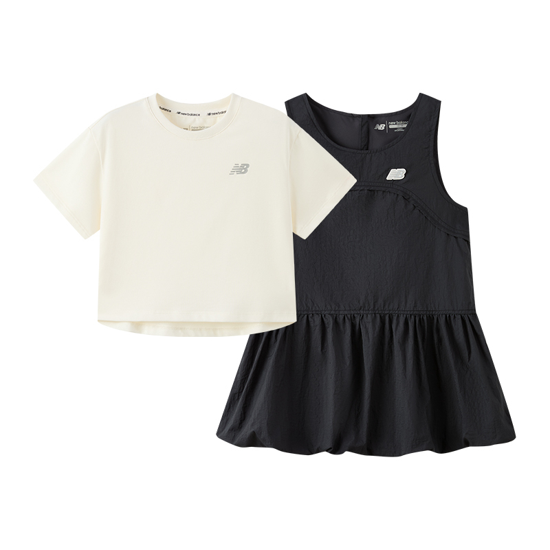 New Balance Children Aged 3 7 Years Old New Balance Skirt Set NB 2 Piece Set Charcoal Black