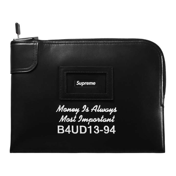 Supreme Supreme Cow Leather Clutch Unisex Black