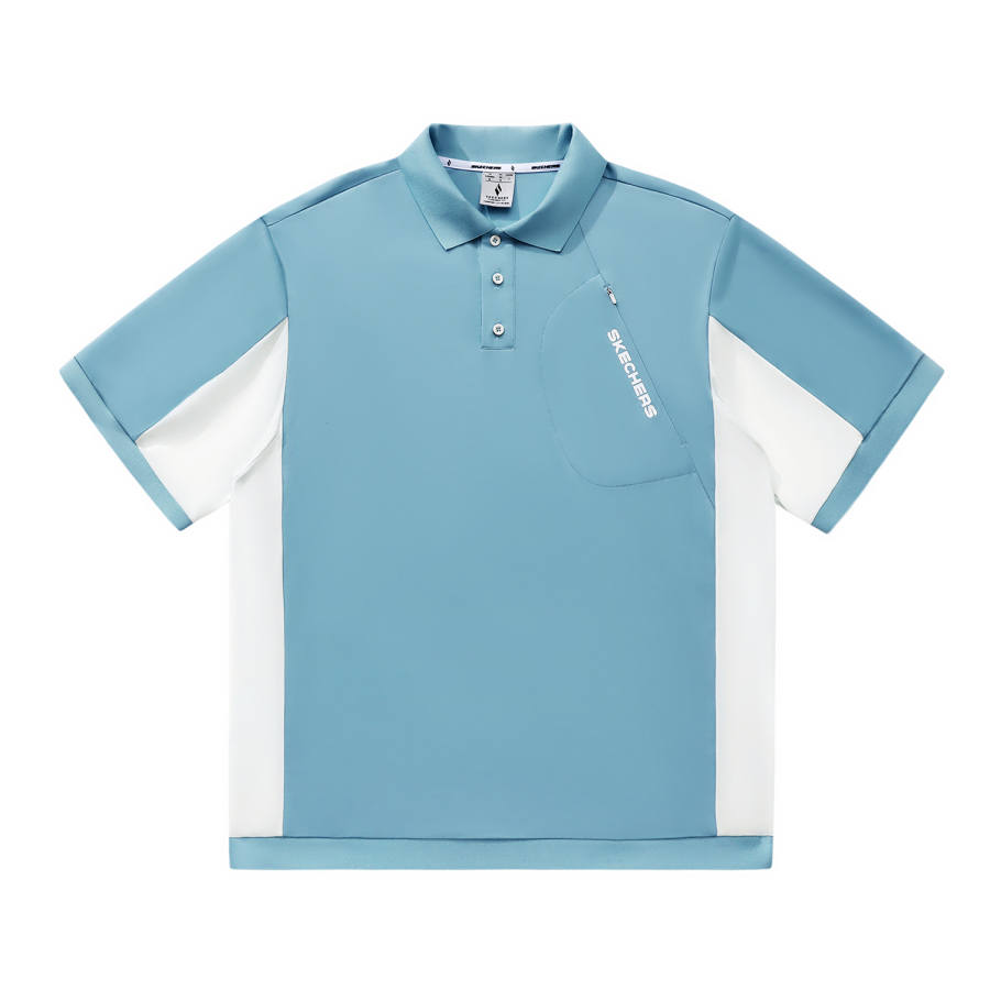 Skechers Elegant Diamond Collection Polo Shirt Unisex Gray Blue