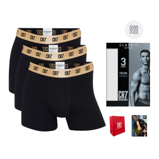 CR7 CRISTIANO RONALDO Boxer Briefs Men's 3 Pack, Gift Included Obsidian Black