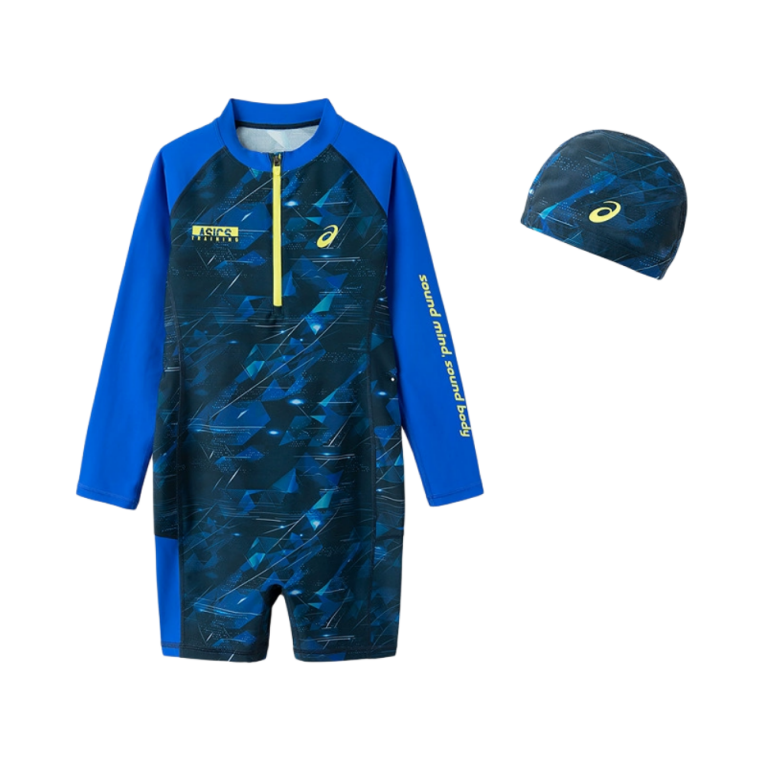 Asics Kids' Swimsuit Sports Performance SS25 2 Piece Set Navy Blue Teenagers