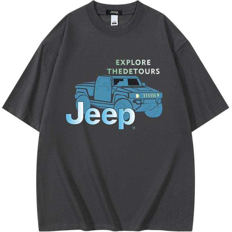 Jeep T Shirts Unisex Crew Neck Moderate Straight Fit