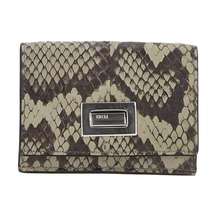 FENDI Snake Skin With Calfskin Wallet Women's Green