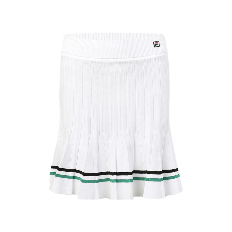 FILA Casual Long Skirts Women's Jade White Moderate Mid Length Pleated Skirt