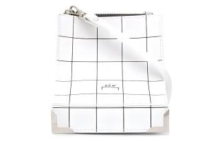 A-COLD-WALL* A COLD WALL* Print Genuine Leather Shoulder Bag Unisex White