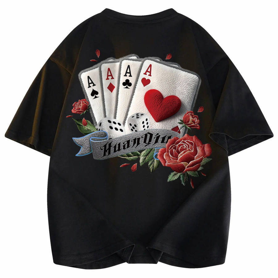 HUANQIU T Shirts Unisex Crew Neck Thin Heavyweight