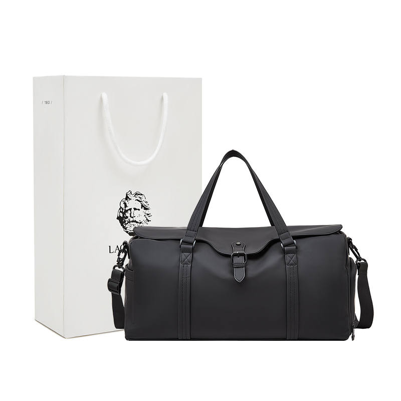 LAORENTOU Synthetic Leather Travel Bag Unisex Black/Gray