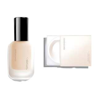 UODO Long Lasting No Transfer Liquid Foundation, Loose Powder Oil Control Natural Long Lasting Setting 30ml+5.5g