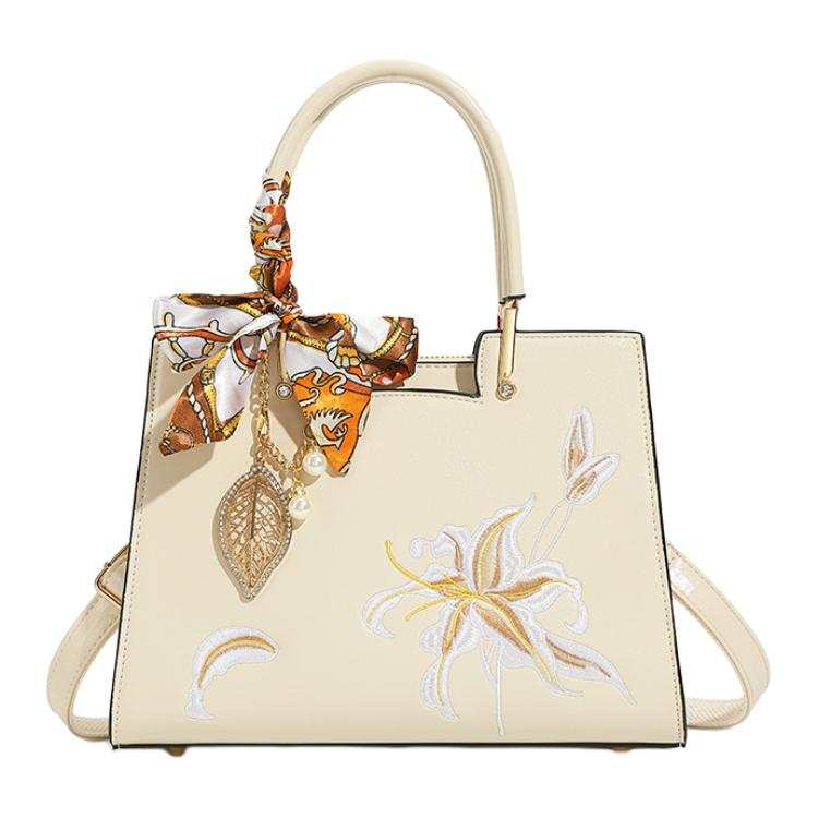 PAYOT PAYOT Microfiber Synthetic Leather Handbag Women's Ecru
