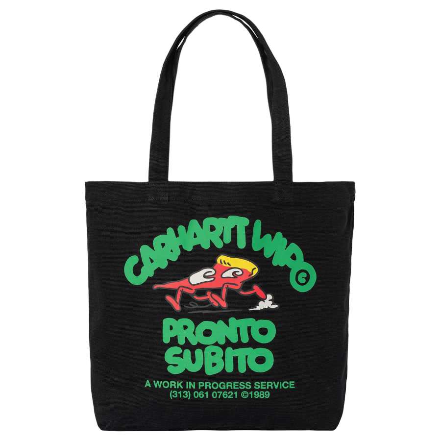Carhartt WIP Cotton Tote Bag, Shopping Bag, Handbag Regular Unisex Black & Green