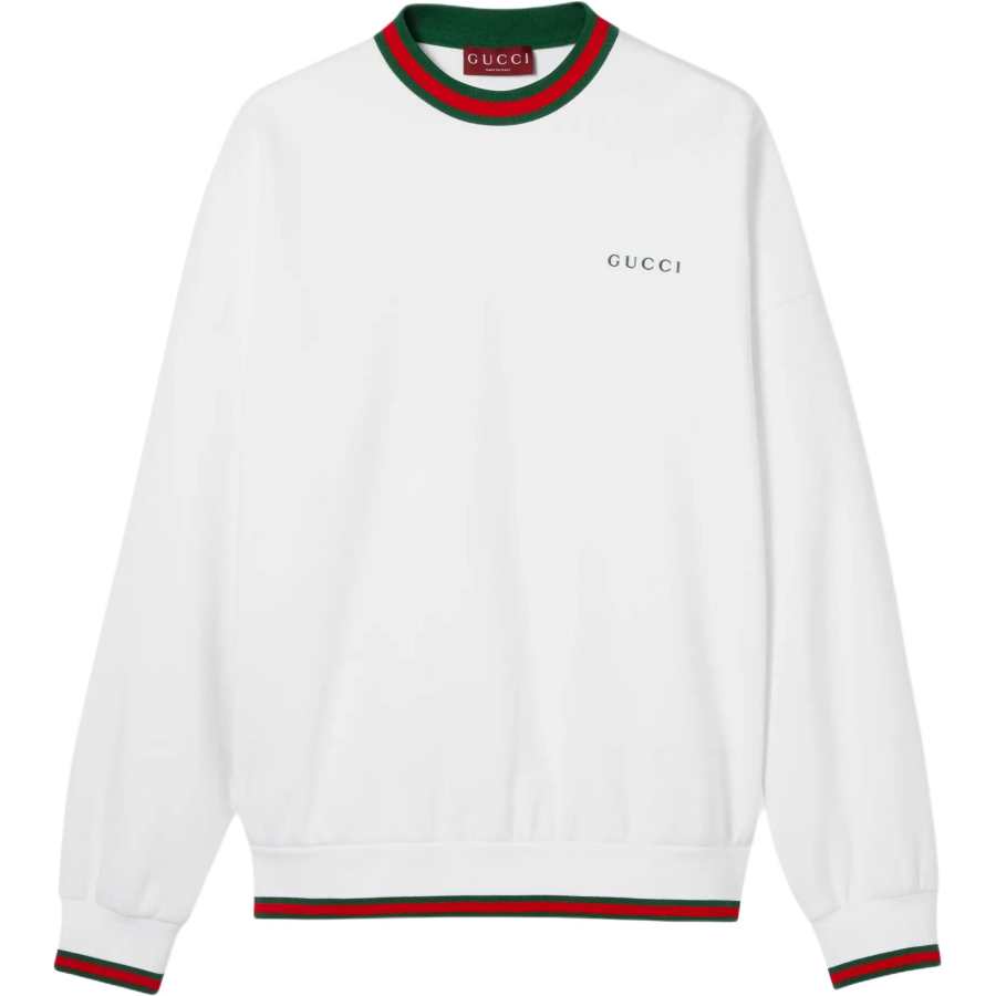 GUCCI Cotton Piquet Sweatshirt With Web