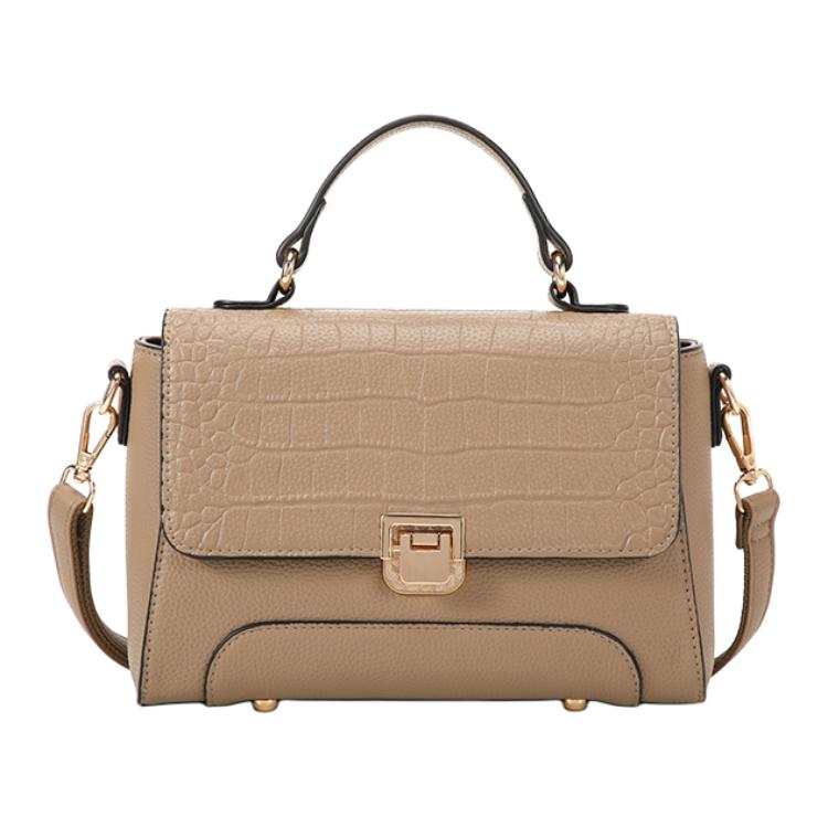 PAYOT Synthetic Leather Shoulder Bag, Crossbody Bag, Handbag Regular Women's Khaki/Red