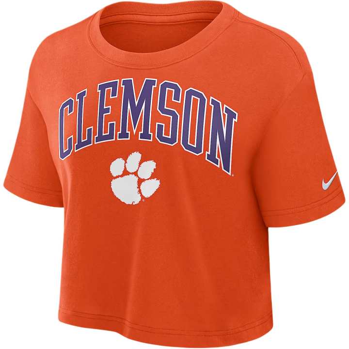 Nike Nike Clemson Athletic Prep Arch Women's Nike Dri FIT College Cropped T Shirt