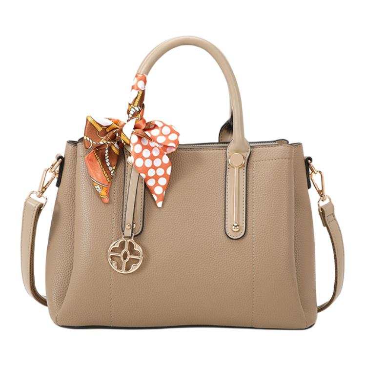 PAYOT Microfiber Synthetic Leather Shoulder Bag, Crossbody Bag, Handbag Regular Women's Khaki/Red
