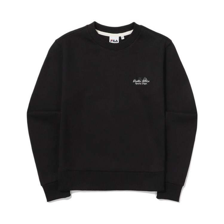 FILA Sweatshirts Women's Black Crew Neck Moderate Regular