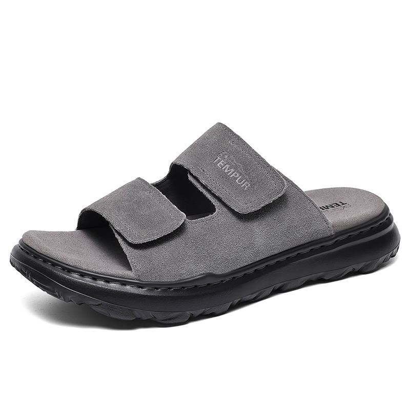 TEMPUR Abrasion Resistant Slip Resistant Slide Slippers Men's Dark Gray