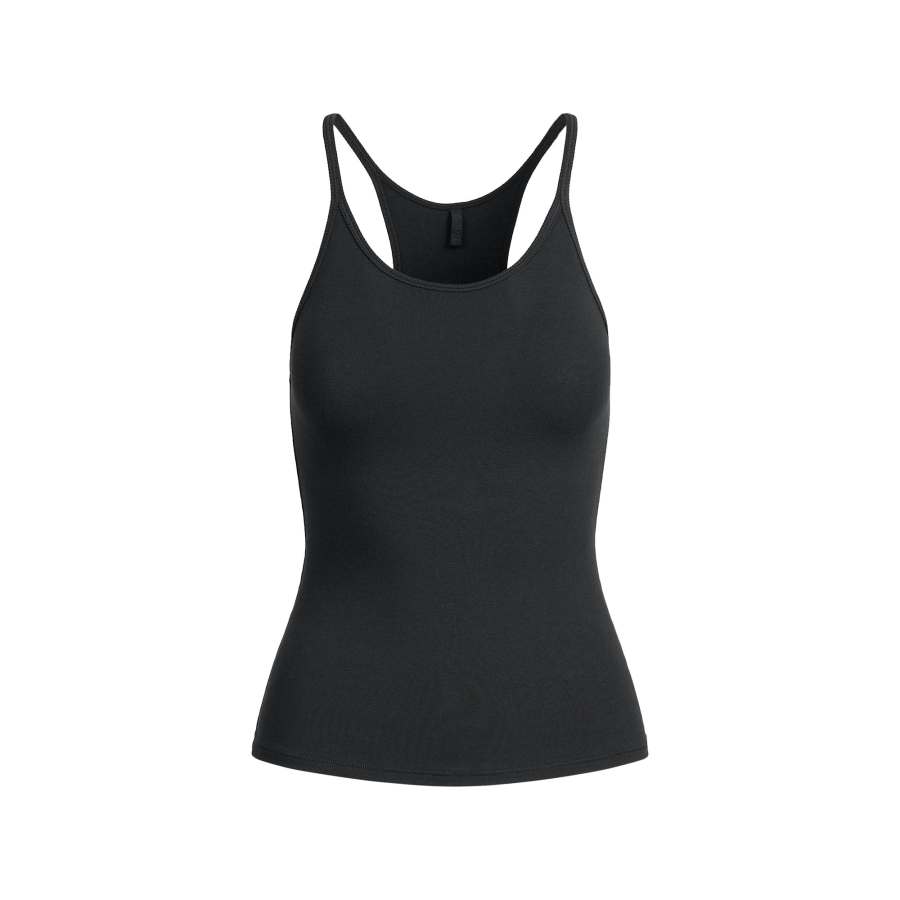 Skims Tank Tops Women's Soot/Smoke Gray Crew Neck Racerback