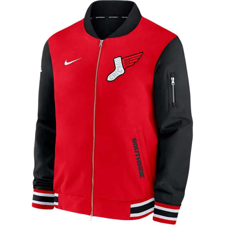 Nike Nike Chicago White Sox Authentic Collection City Connect Men's Nike Mlb Full-Zip Bomber Jacket
