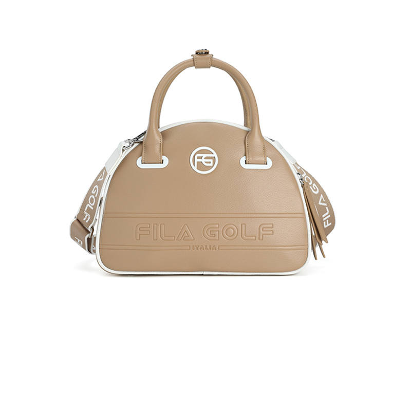 FILA Golf Polyurethane, Synthetic Leather Handbag Women's Tobacco Camel
