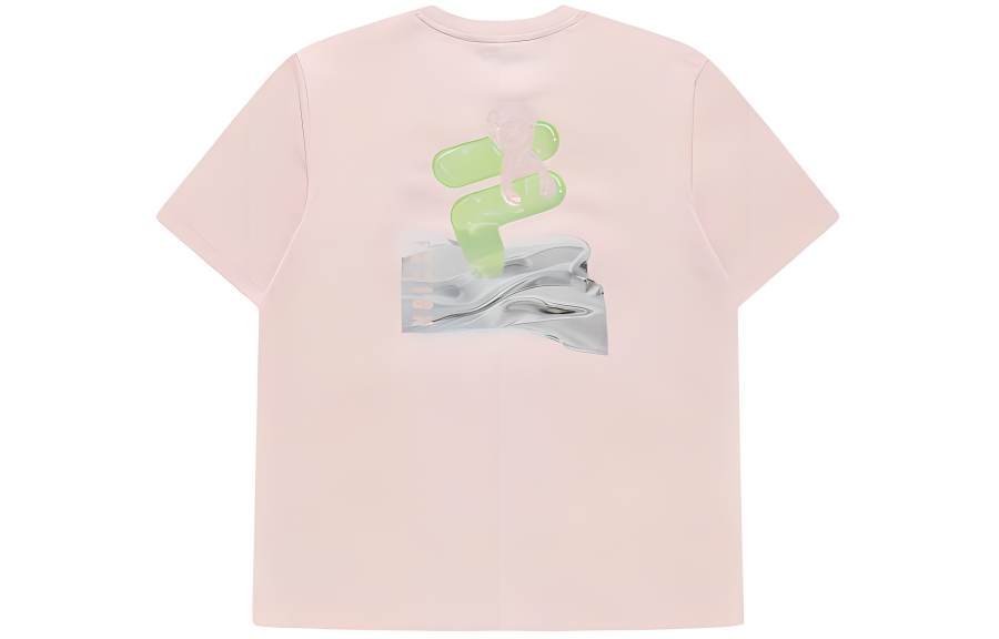 FILA FUSION T Shirt Unisex Rainbow Pink
