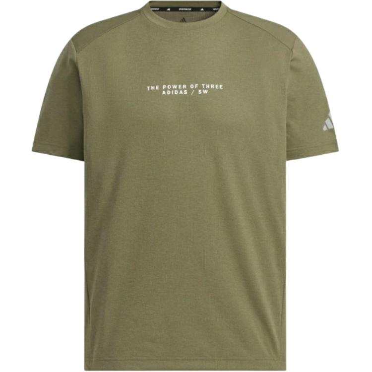 Adidas Adidas Clothing T Shirts Men's Olive Crew Neck