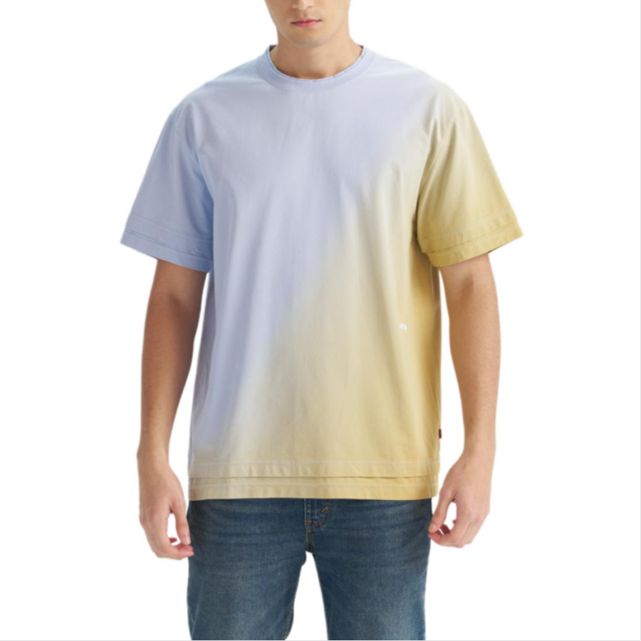 Levis Levis T Shirts Men's Blue/Yellow Crew Neck Moderate