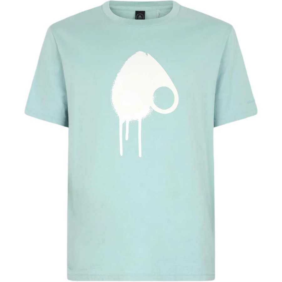 Moose Knuckles T Shirts Men's Light Green Crew Neck Moderate