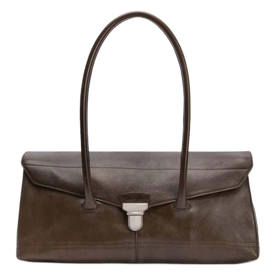 Lemaire Cow Leather Handbag, Shoulder Bag Women's Khaki Brown