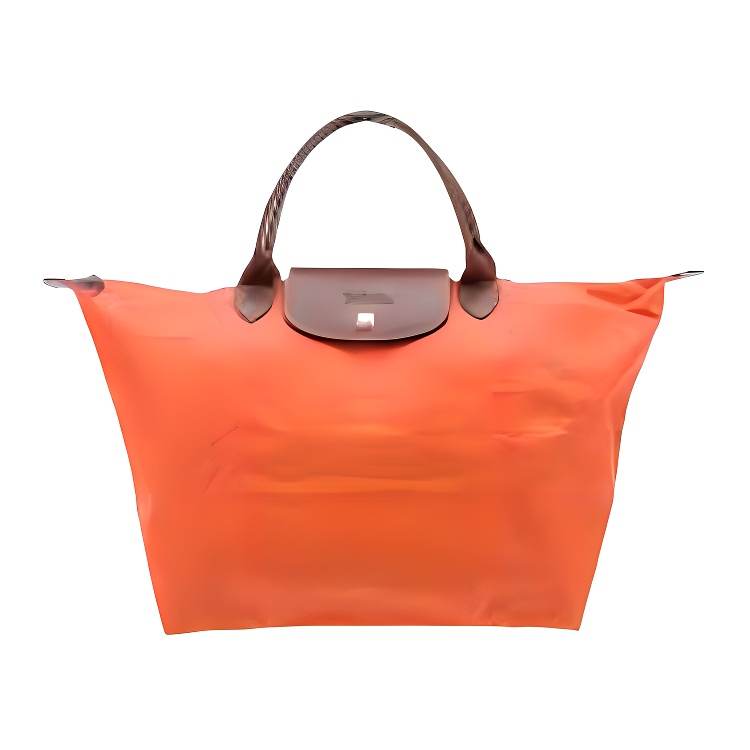 LONGCHAMP Le Pliage PU Canvas With Leather Trim Dumpling Bag Handbag Medium Women's Orange