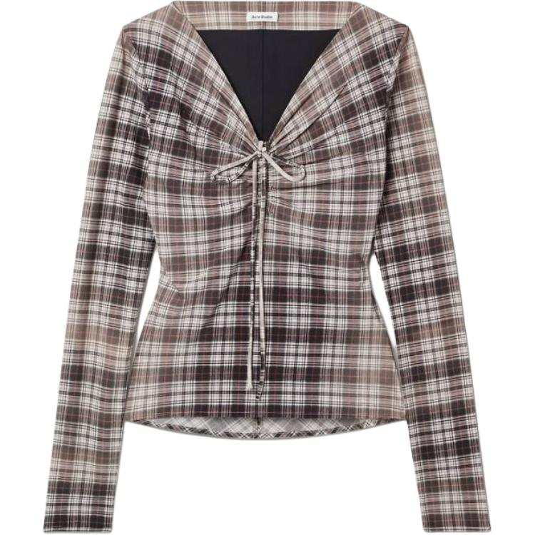 Acne Studios Acne Studios Check Patterned Ruched Top