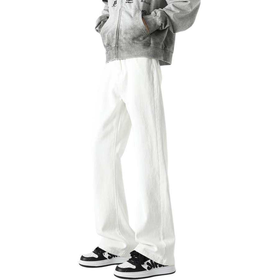 HUANQIU Jeans Unisex Moderate Straight Fit Pants