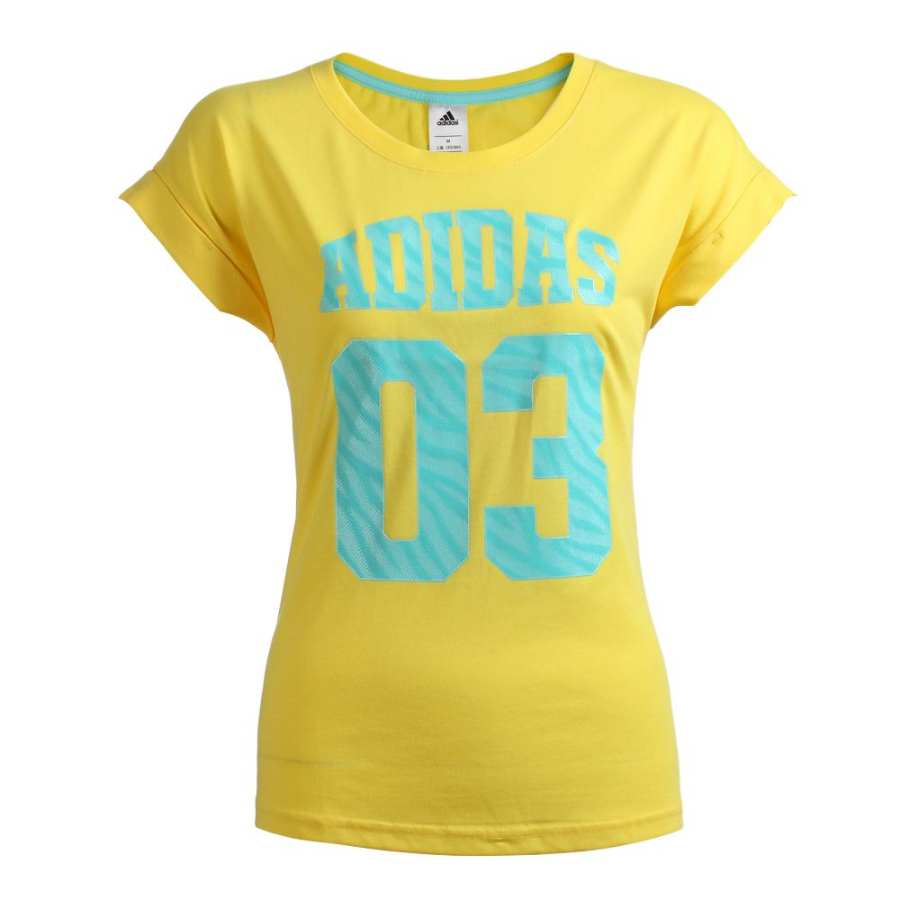 Adidas Adidas T Shirts Women's Yellow Crew Neck Moderate